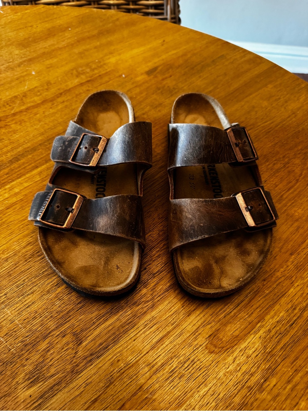 Birkenstock Arizona Women’s Dark Brown Leather Double-Buckle Sandals